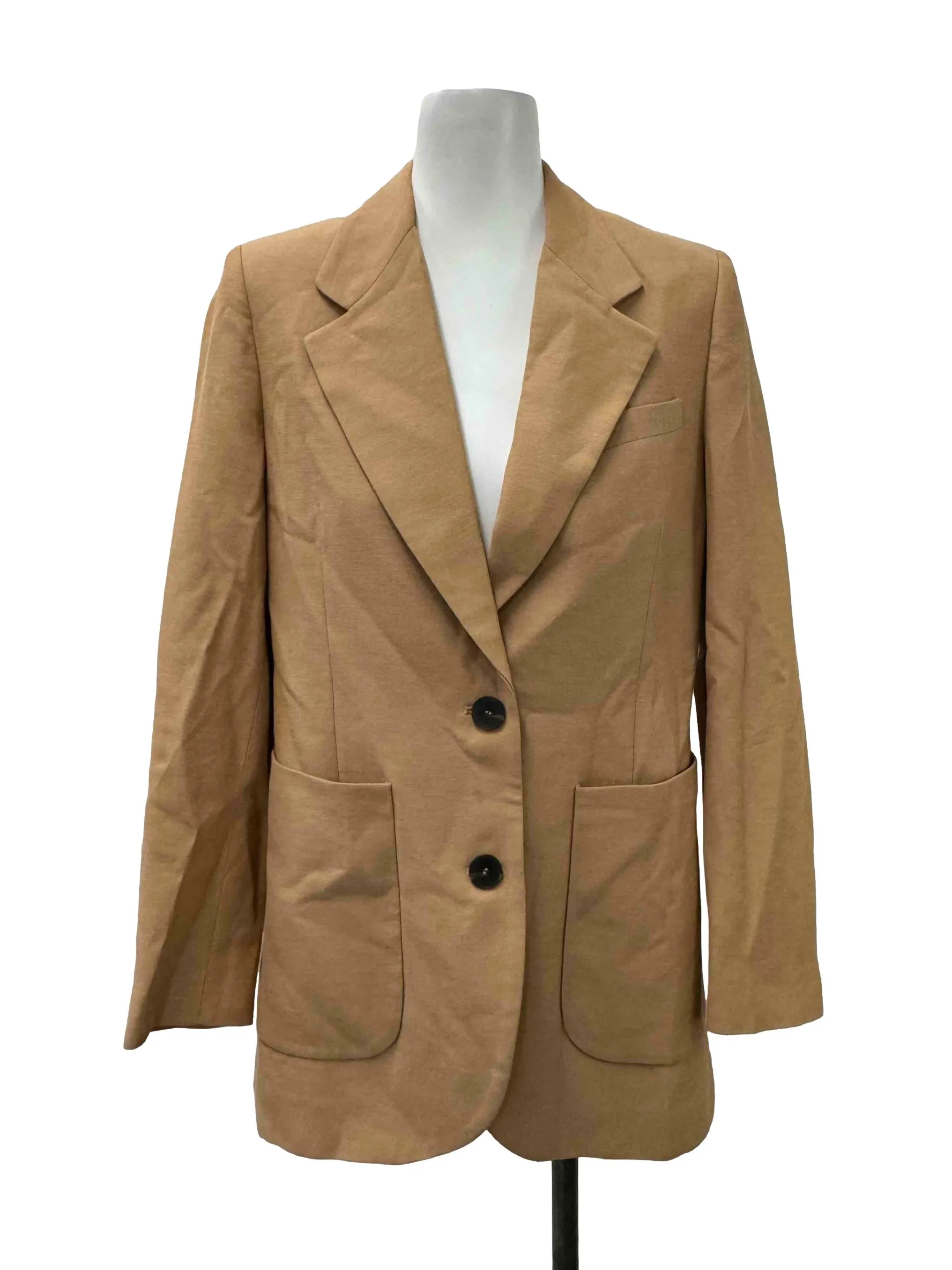 Brown Double Button Long Blazer