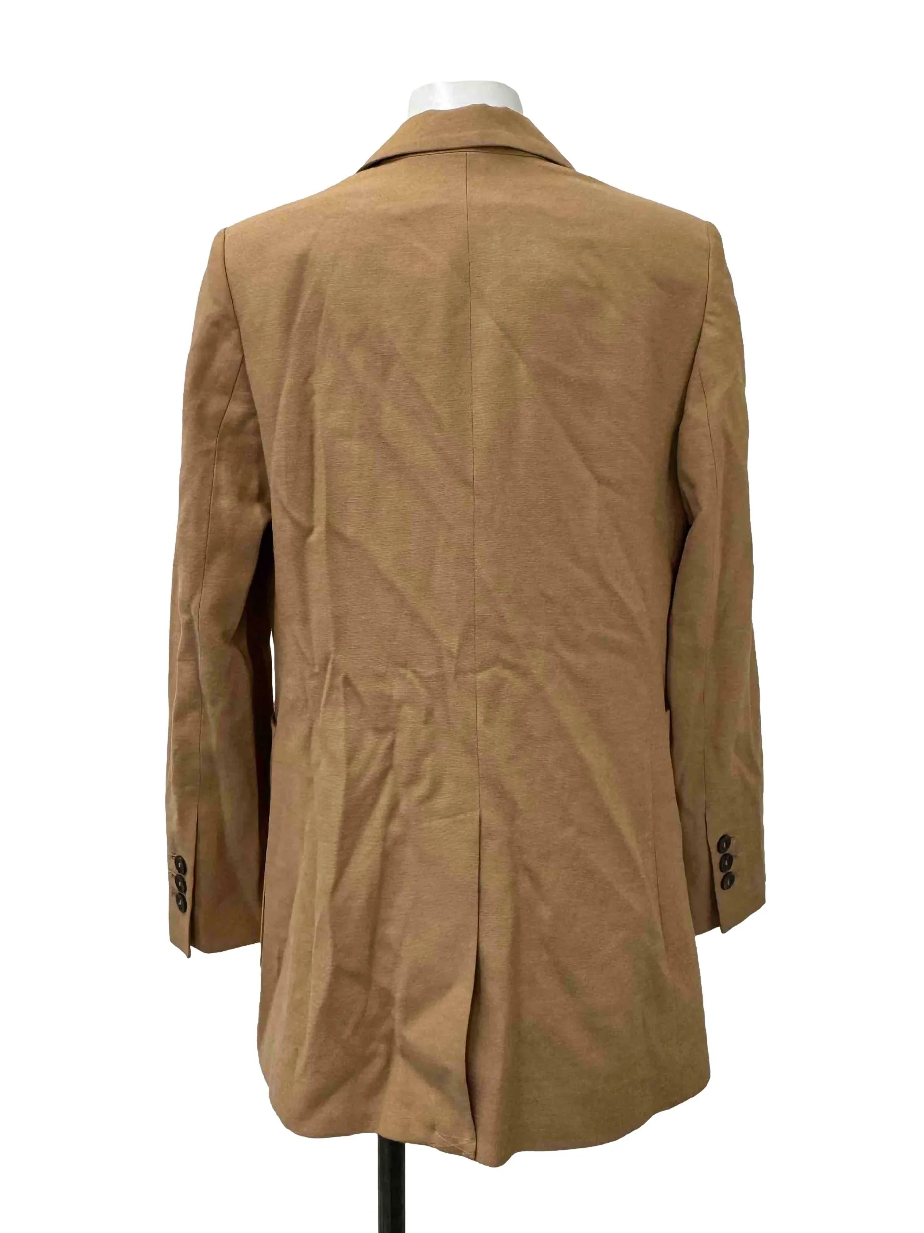 Brown Double Button Long Blazer