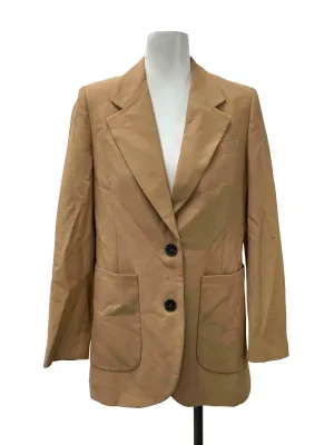 Brown Double Button Long Blazer