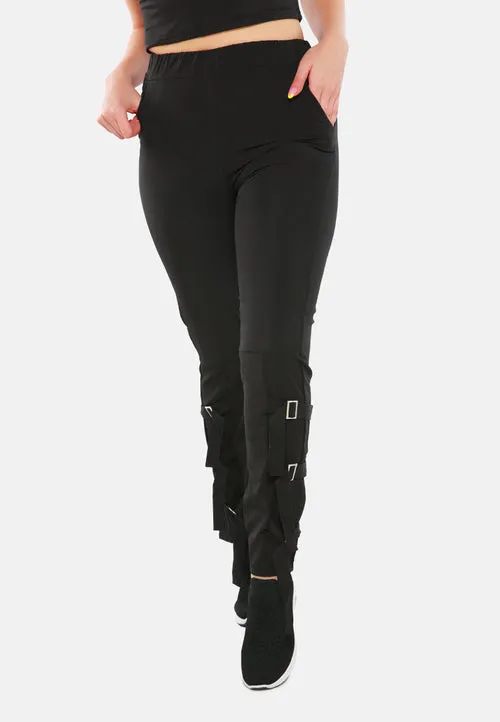Buckle Hem Joggers Pants