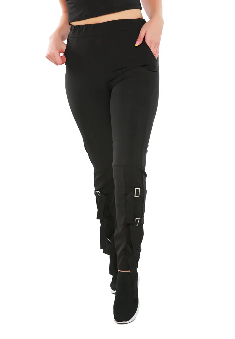 Buckle Hem Joggers Pants