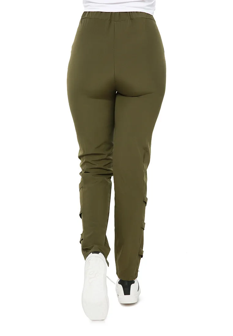 Buckle Hem Joggers Pants