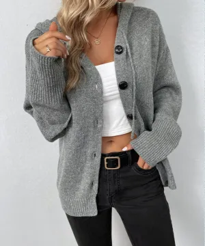 Camille Gray Hooded Cardigan