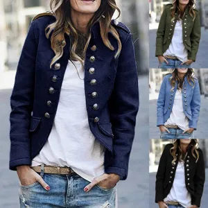 Camille - Women's blazer with stand-up collar