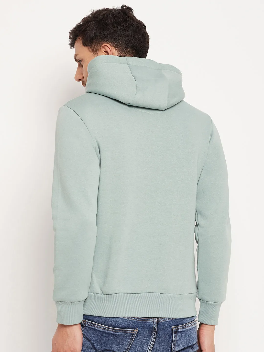 Camla Barcelona Graphic Print Sage Green Sweatshirt For Men