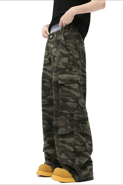 Camouflagejeans met cargozakken