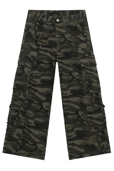 Camouflagejeans met cargozakken