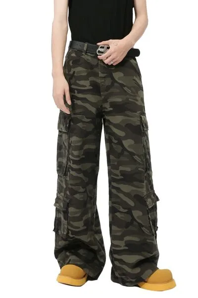 Camouflagejeans met cargozakken