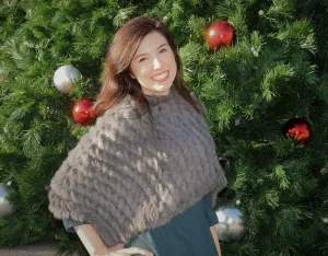 C&B Furs Rex Rabbit Fur Poncho