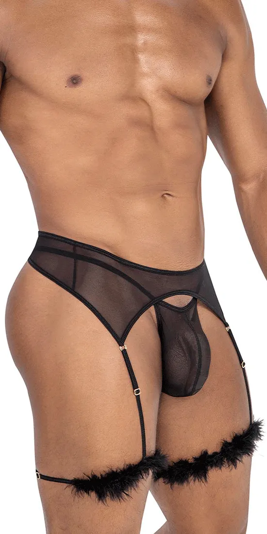 Candyman 99806 Mesh Garter Outfit Black