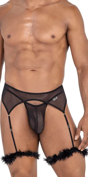 Candyman 99806 Mesh Garter Outfit Black