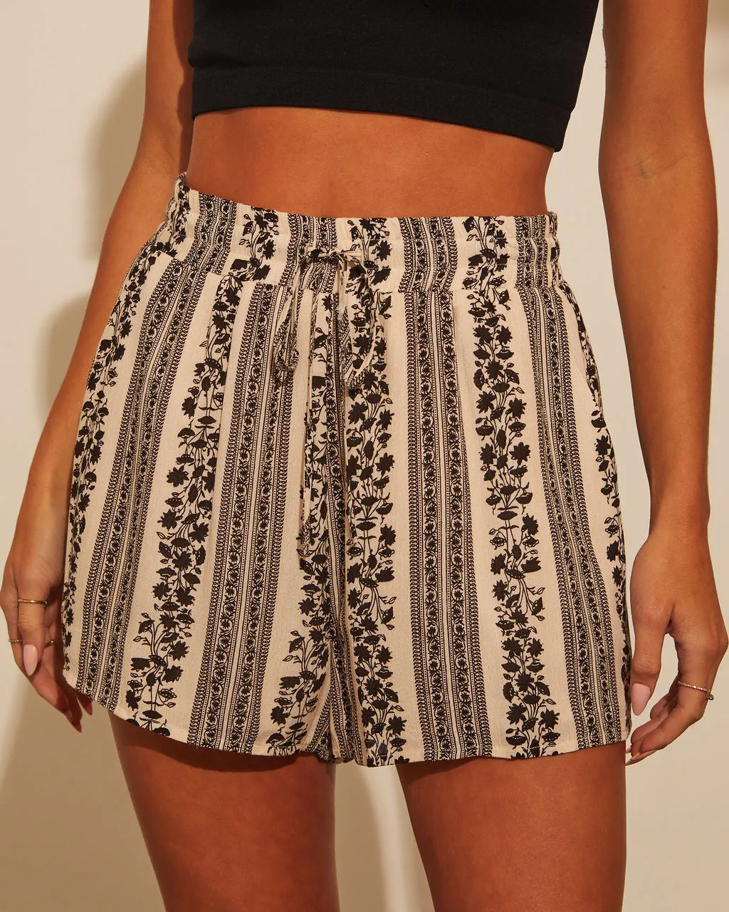 Cannes Printed High Waisted Shorts