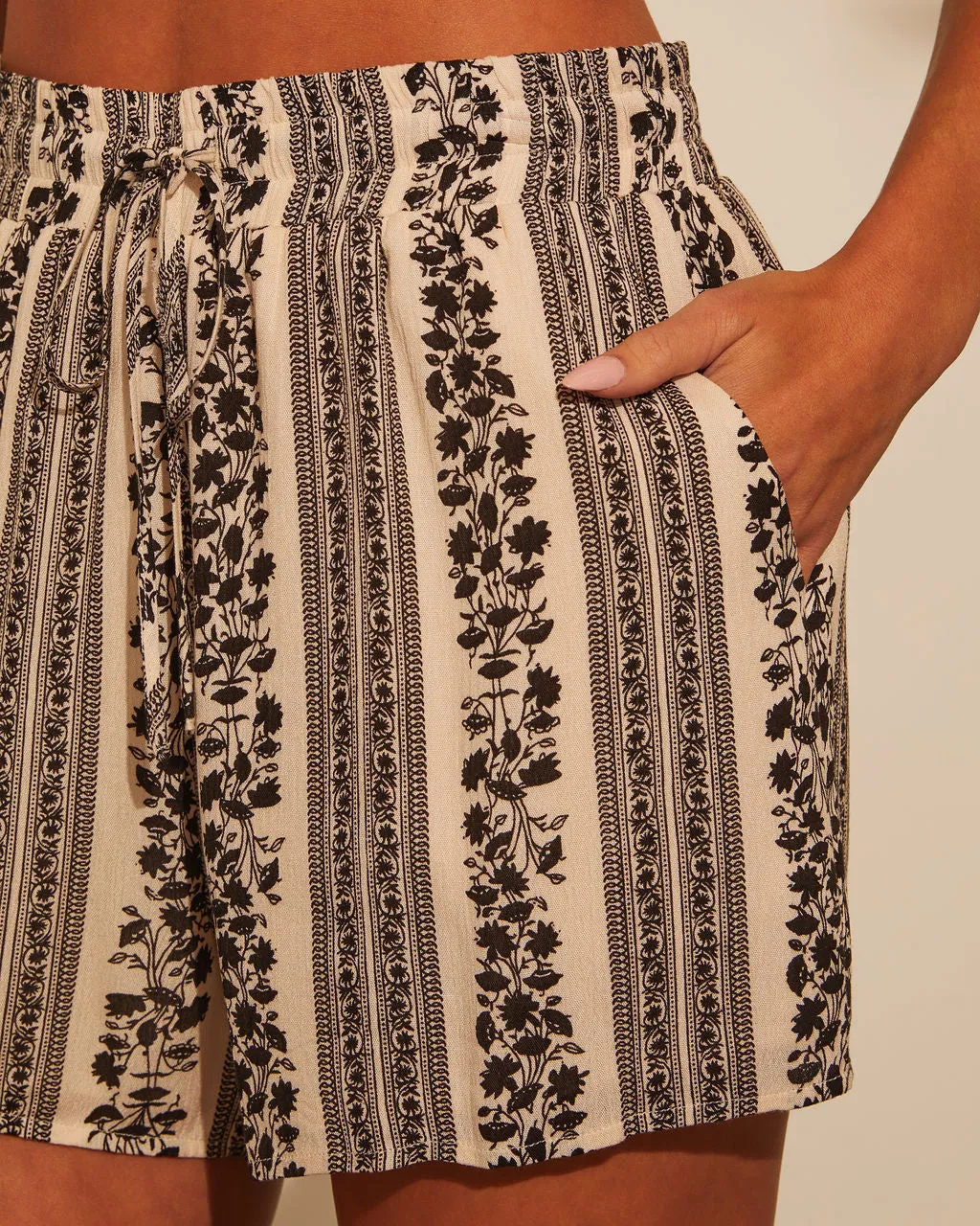 Cannes Printed High Waisted Shorts