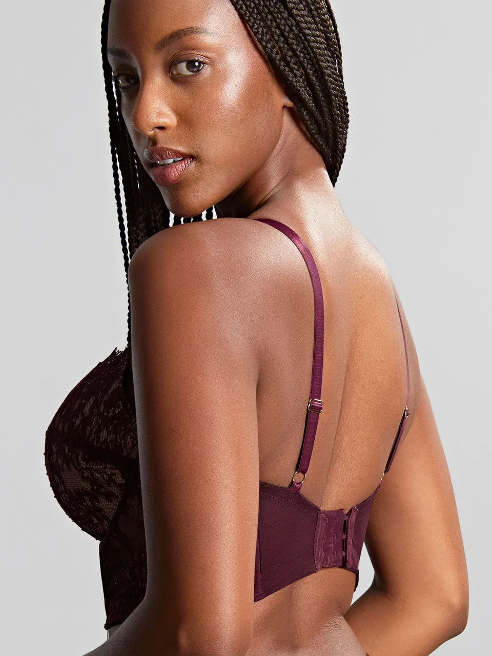 Carmen Lace Bustier In Mulberry - Panache