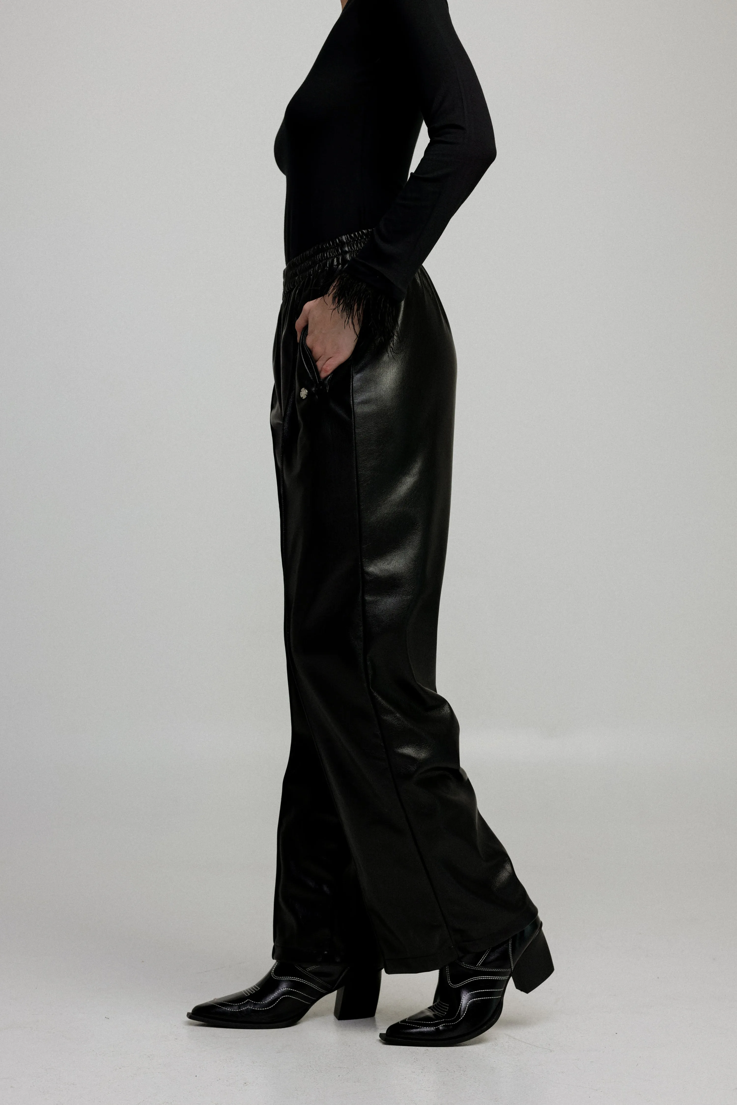 Champ Black Faux Leather Bottoms