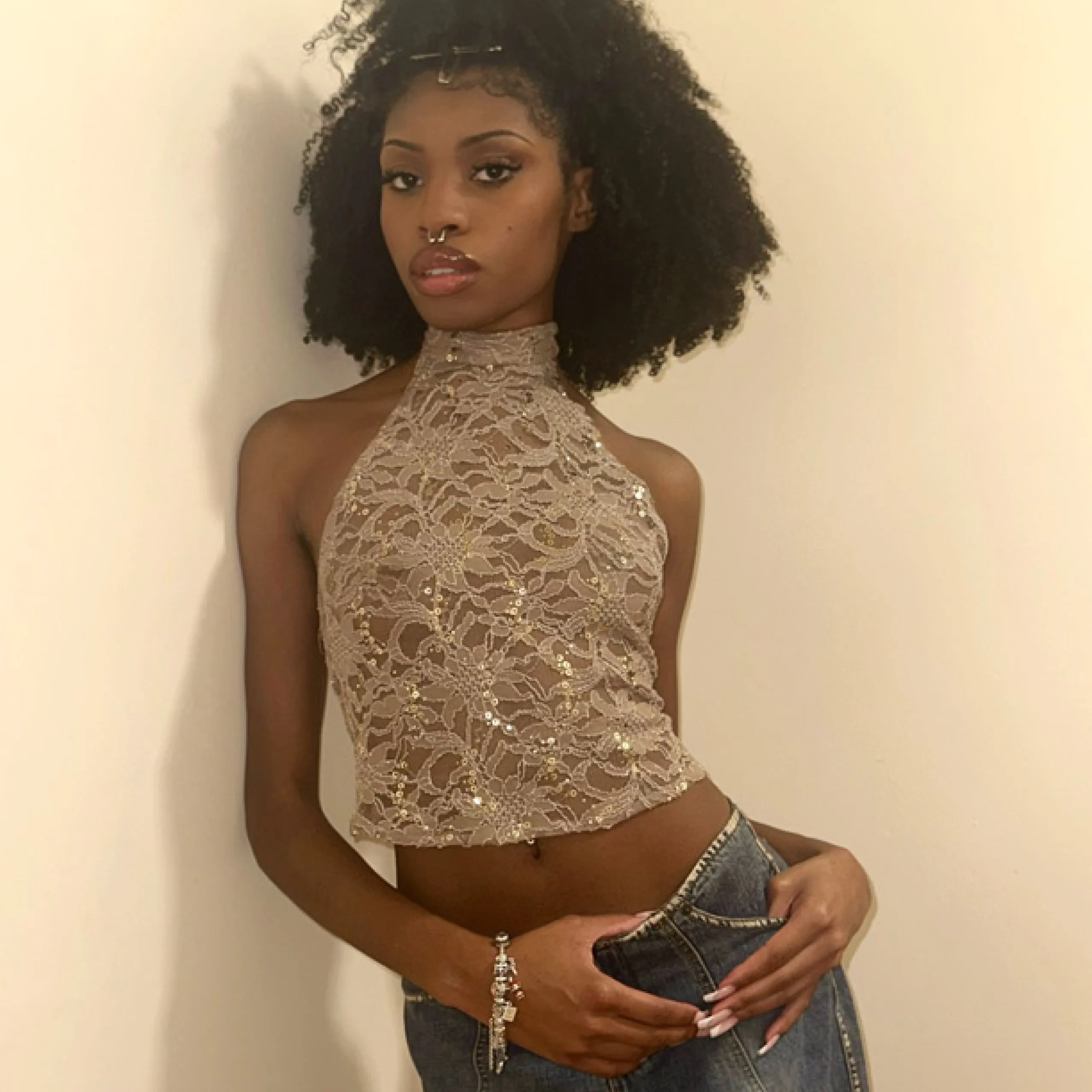 Champagne Eyes Halter Top