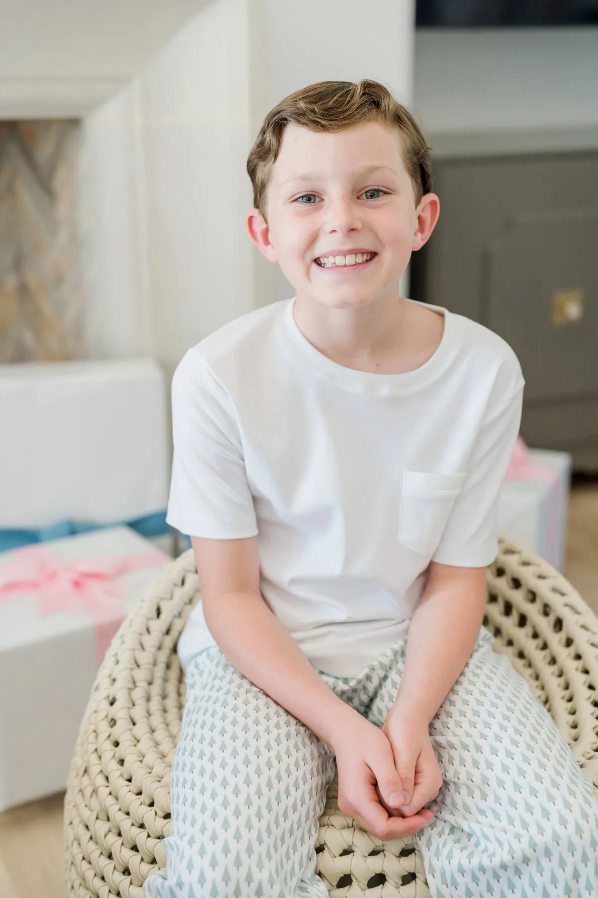 Charles Boys' Pima Cotton Pocket T-shirt - White