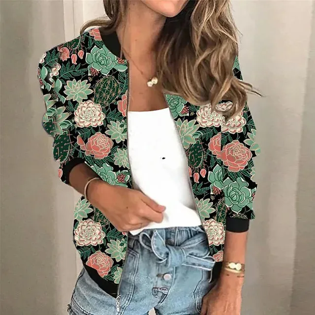 Chemaine - Printed zip-up jacket