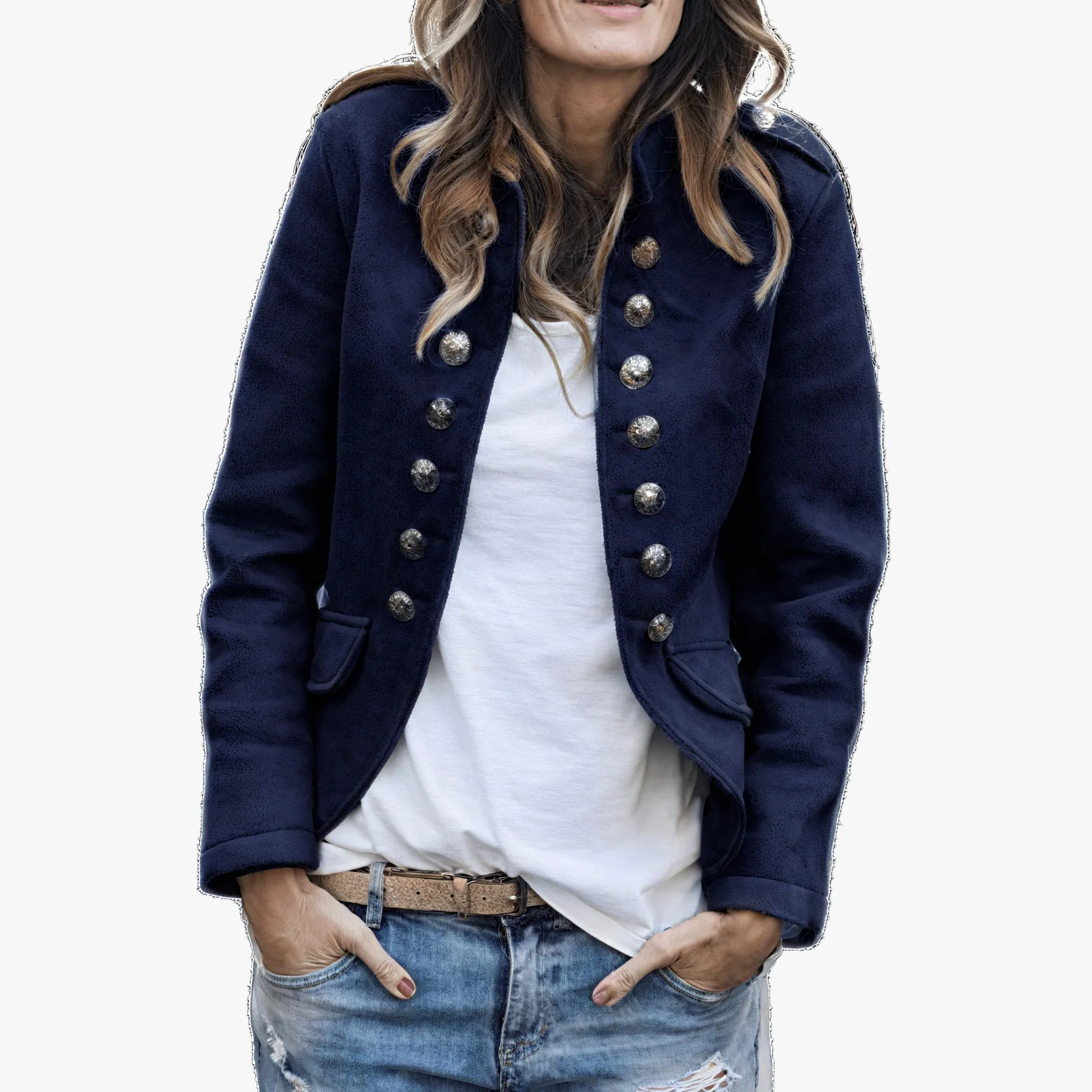 Chic Military-Style Outerwear Jacket