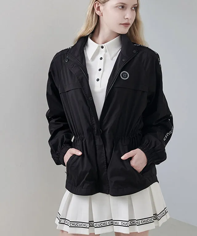 CHUCUCHU Fluid Zip-up String Outerwear - Black