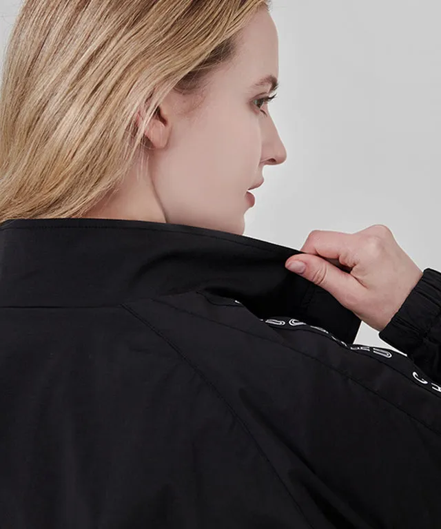 CHUCUCHU Fluid Zip-up String Outerwear - Black