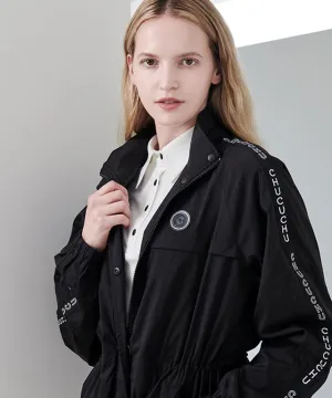 CHUCUCHU Fluid Zip-up String Outerwear - Black