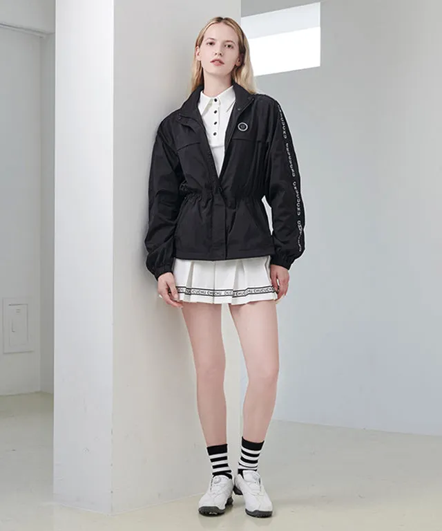 CHUCUCHU Fluid Zip-up String Outerwear - Black