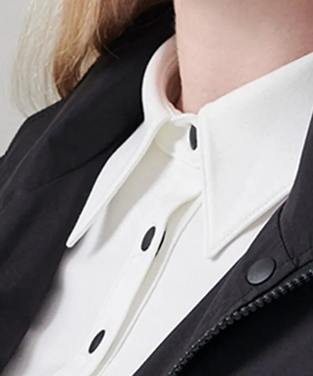 CHUCUCHU Fluid Zip-up String Outerwear - Black