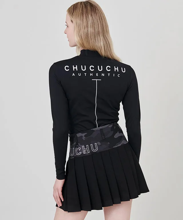 CHUCUCHU Women's Half Neck Authentic T-Shirt - Black