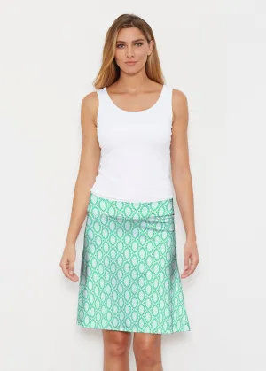 Coastal Lace Green (7686) ~ Silky Brenda Skirt 21 inch