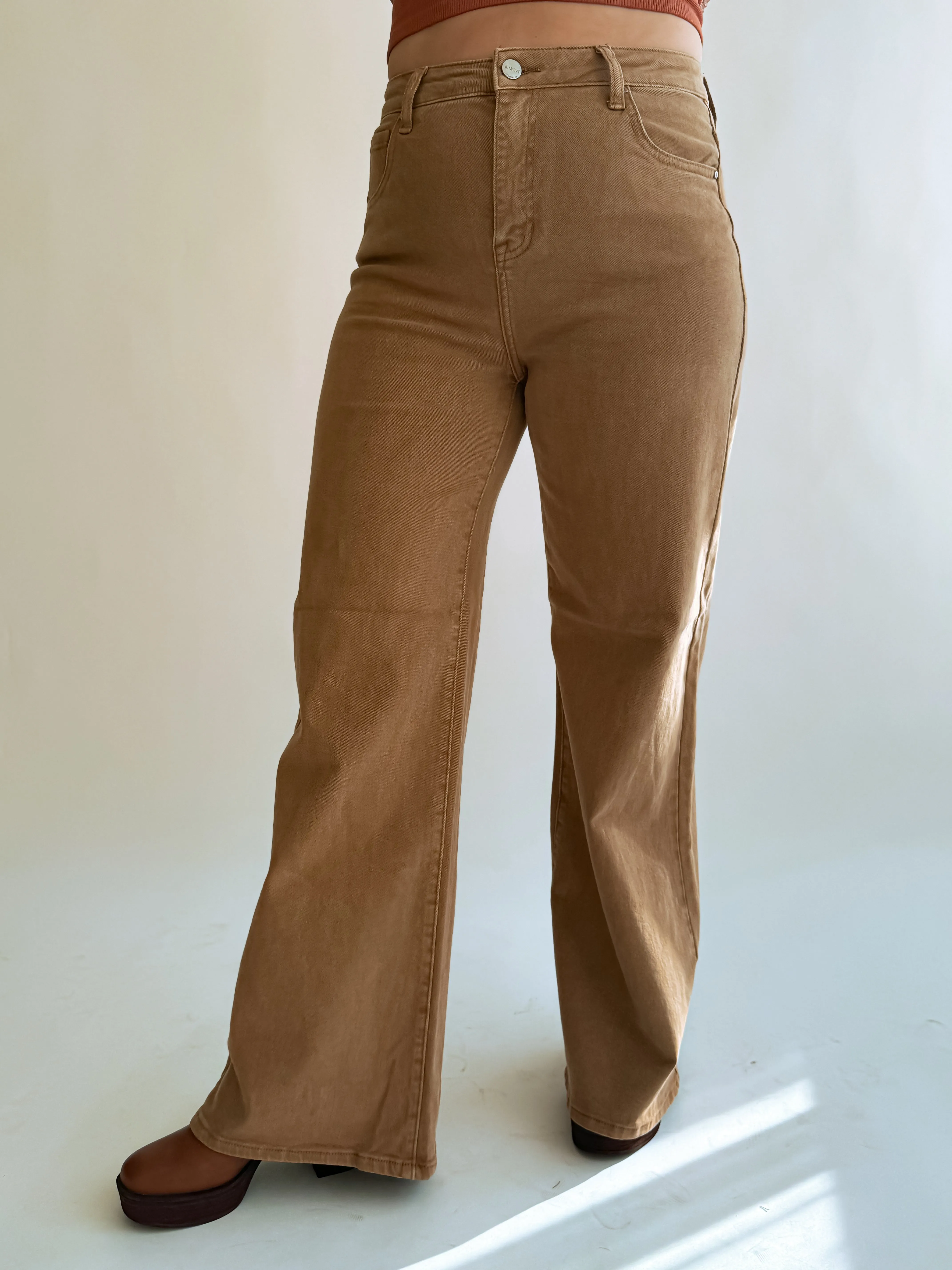 Cocoa Tummy Control Wide Leg Jean