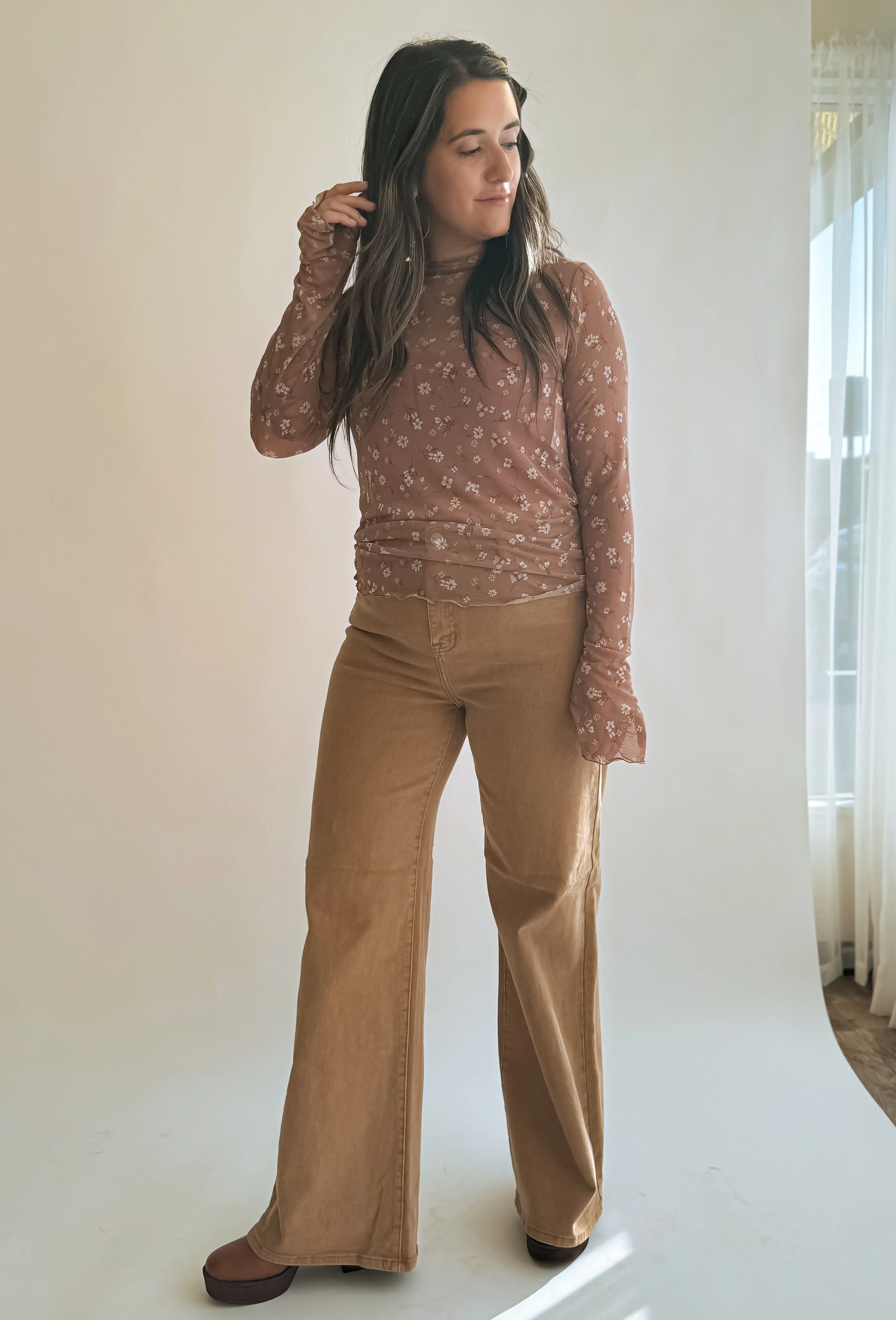 Cocoa Tummy Control Wide Leg Jean