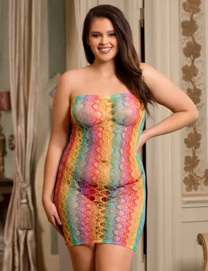Colorful Egypt Off Shoulder Fishnet Bodystocking