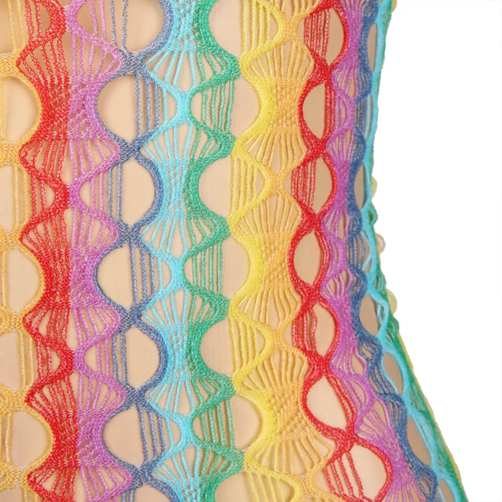 Colorful Egypt Off Shoulder Fishnet Bodystocking