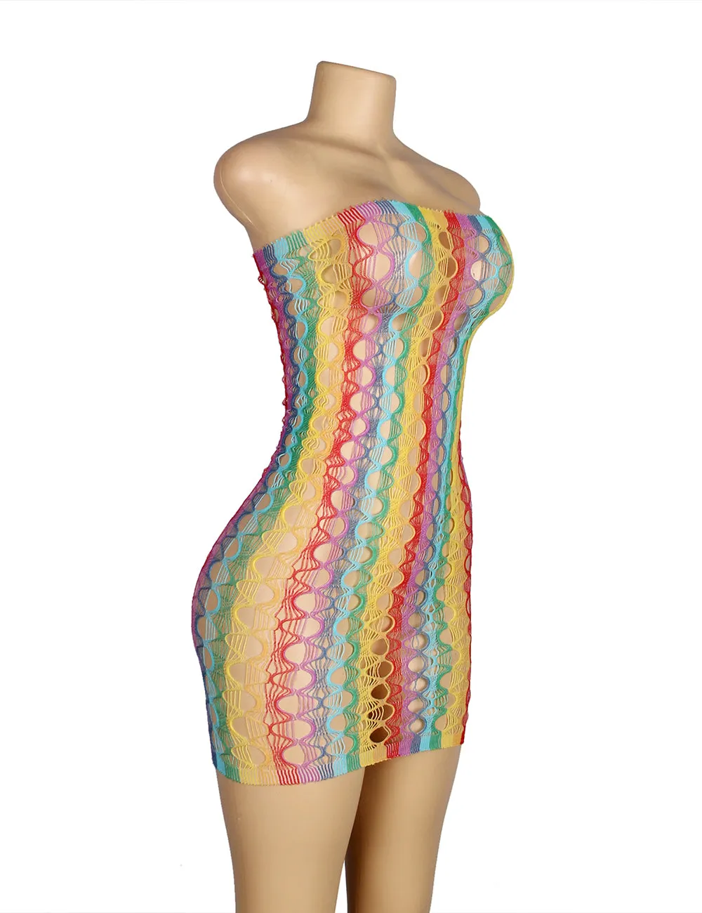 Colorful Egypt Off Shoulder Fishnet Bodystocking