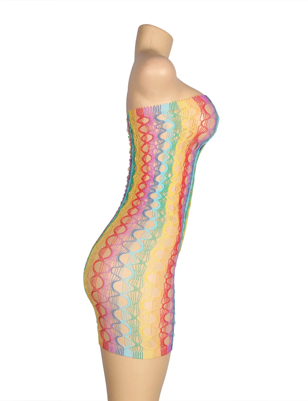 Colorful Egypt Off Shoulder Fishnet Bodystocking