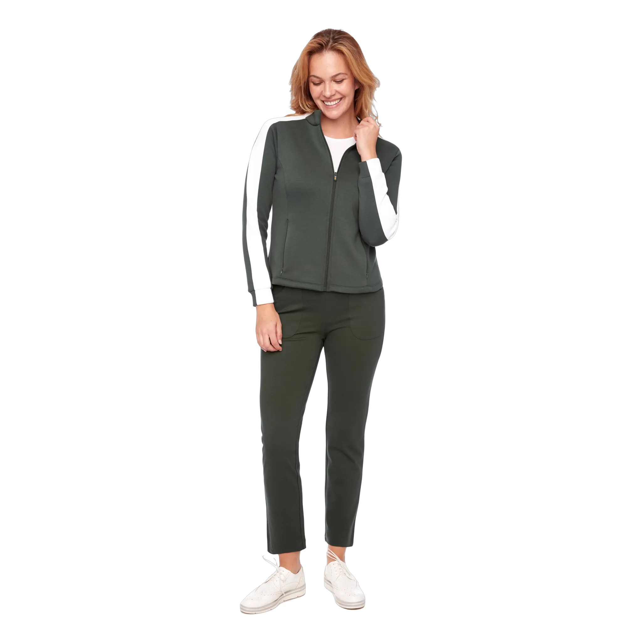 Contrast Color Zippered Modal Jacket