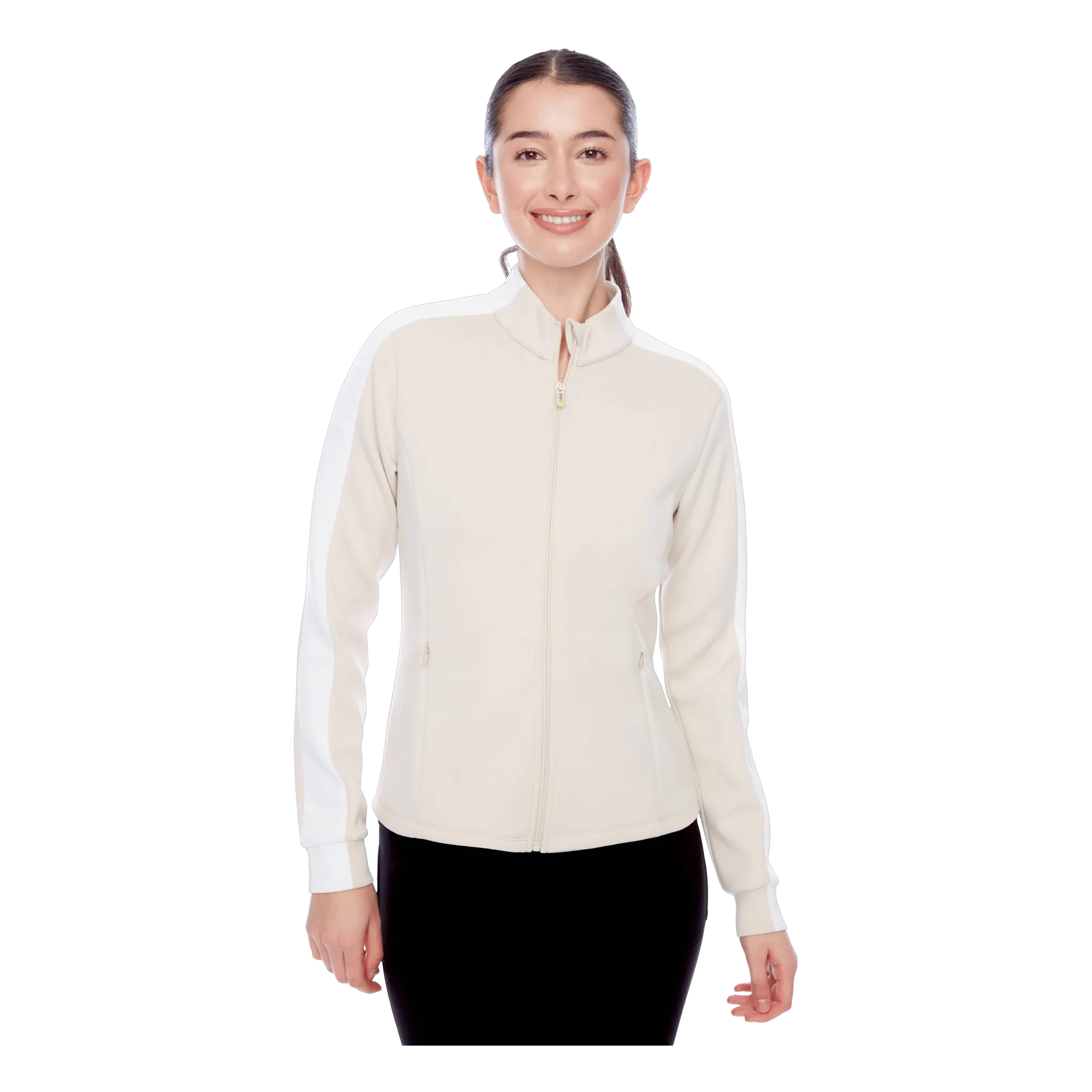 Contrast Color Zippered Modal Jacket