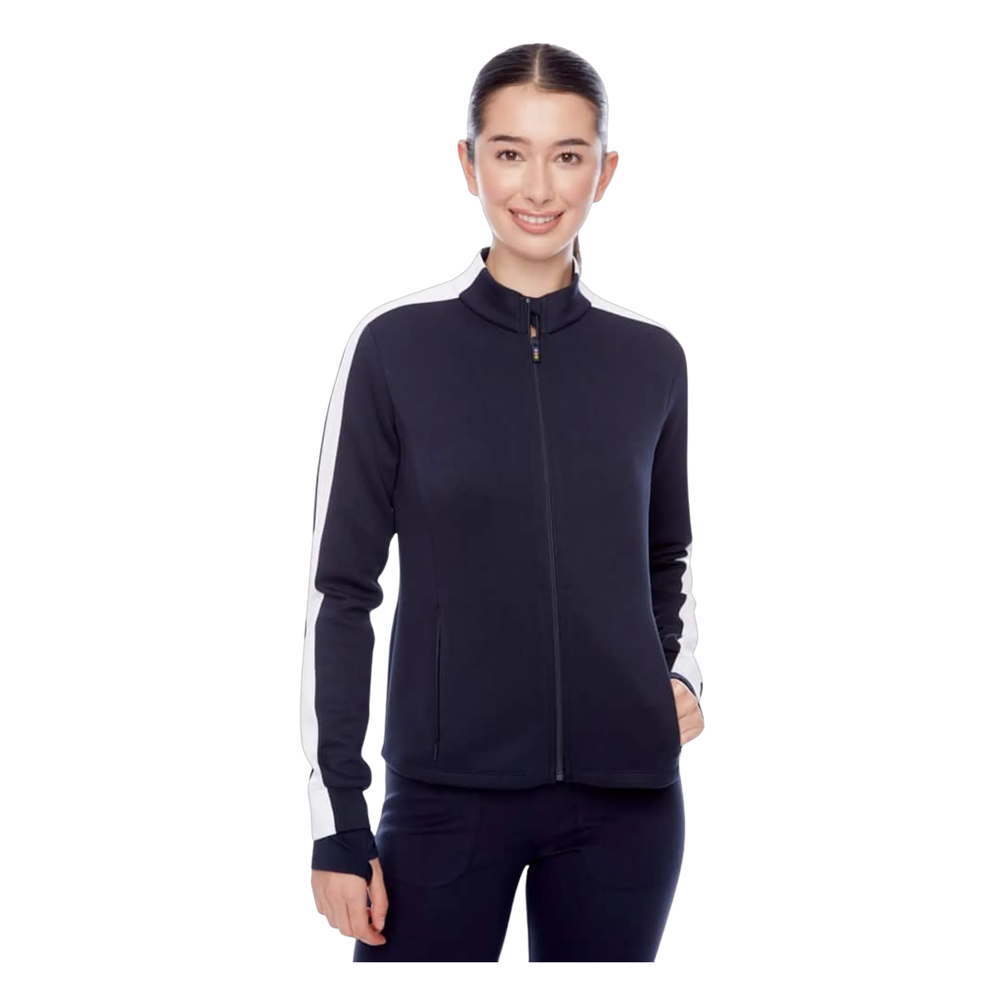 Contrast Color Zippered Modal Jacket