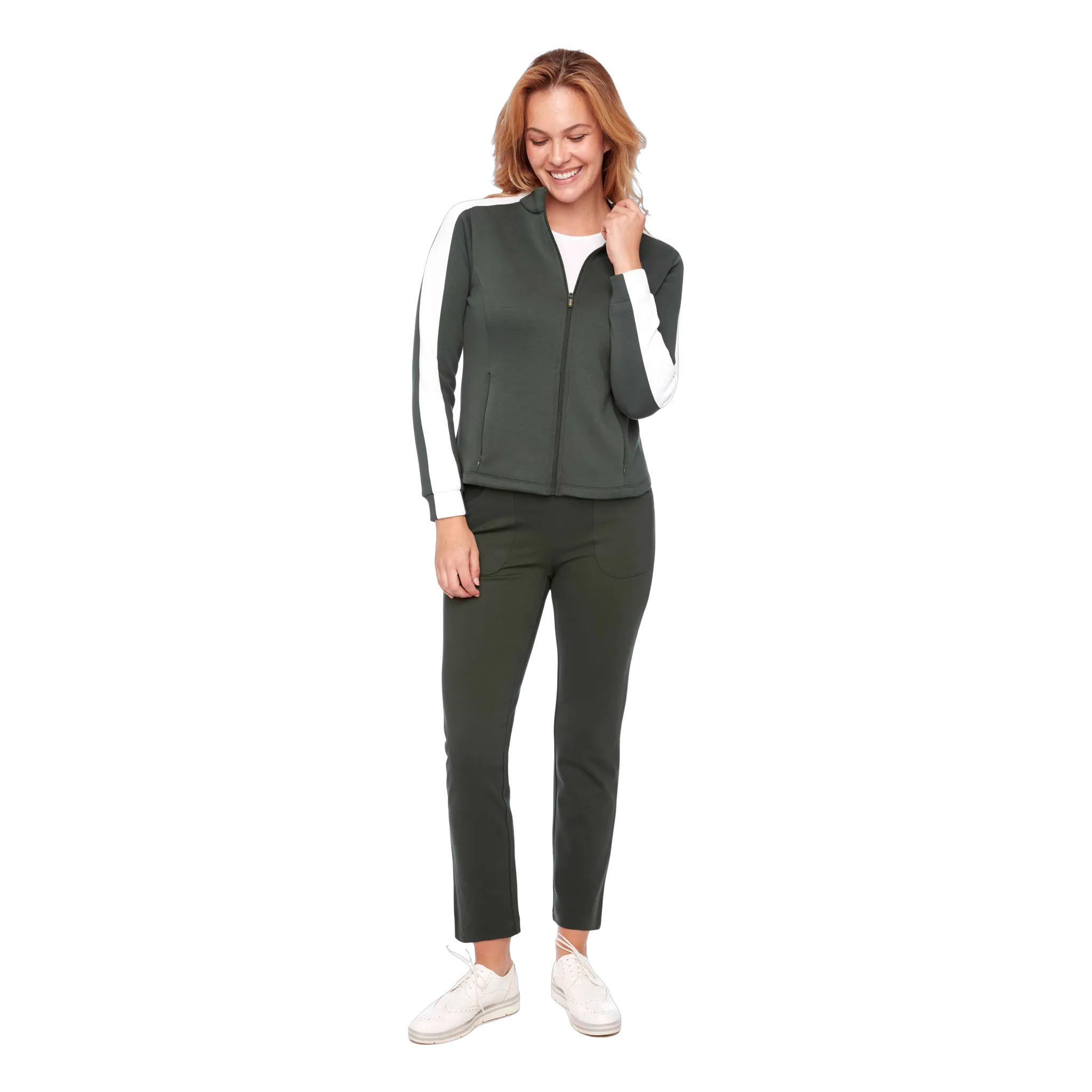 Contrast Color Zippered Modal Jacket