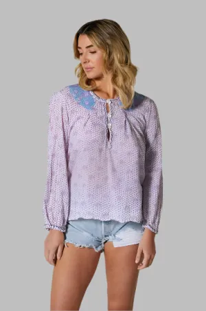 Cora Printed Blouse Purple