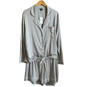 Cosabella Bella Long Sleeve Top &amp; Boxer Pajama Set Dove Gray / Moon Ivory