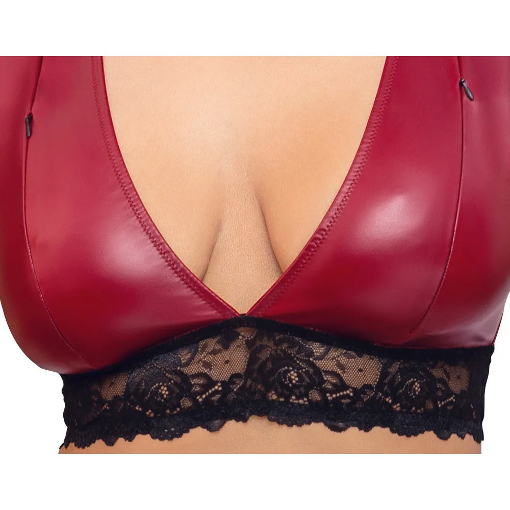 Cottelli Bondage Plus Size Red Black Lingerie Set