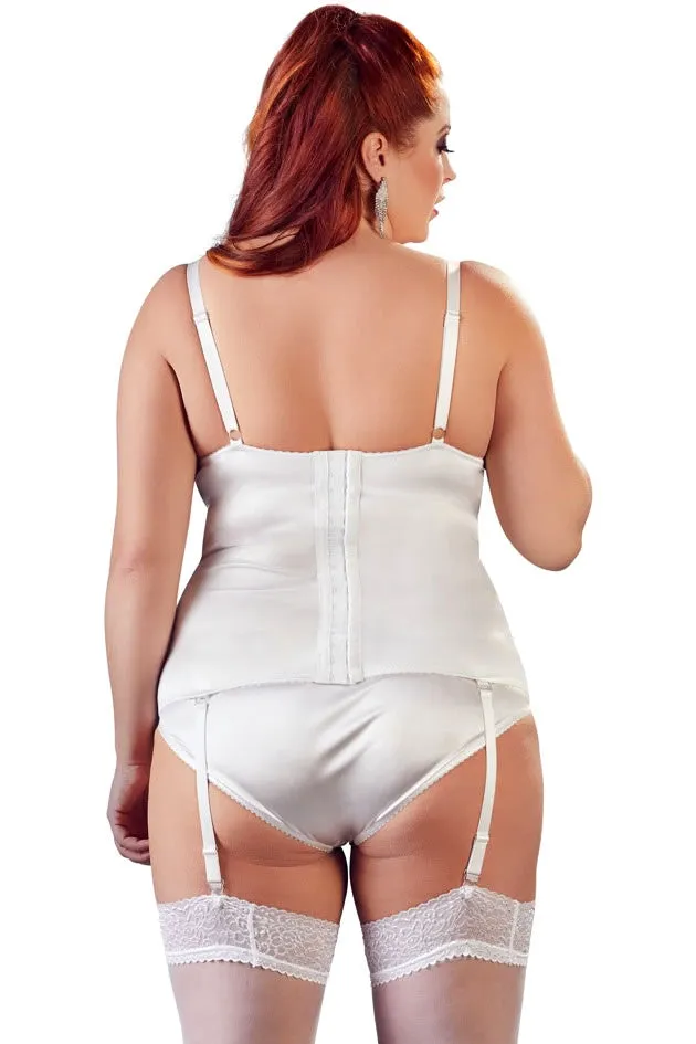 Cottelli Curves White Cami Suspender Basque (L, XL, 2XL)