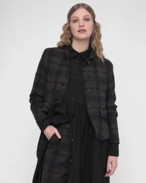 Cotton Plaid Cropped Jacket