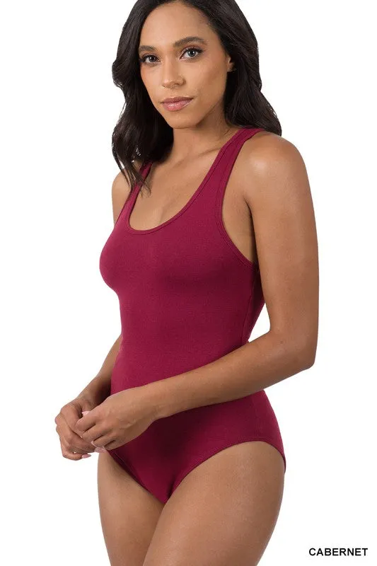 Cotton Racerback Tank Bodysuit