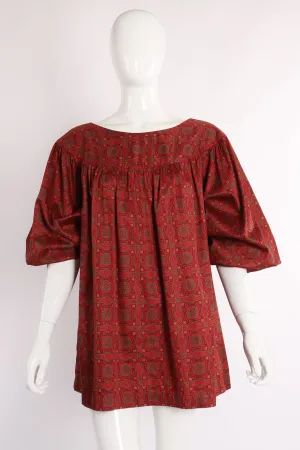 Crimson Tile Print Tunic