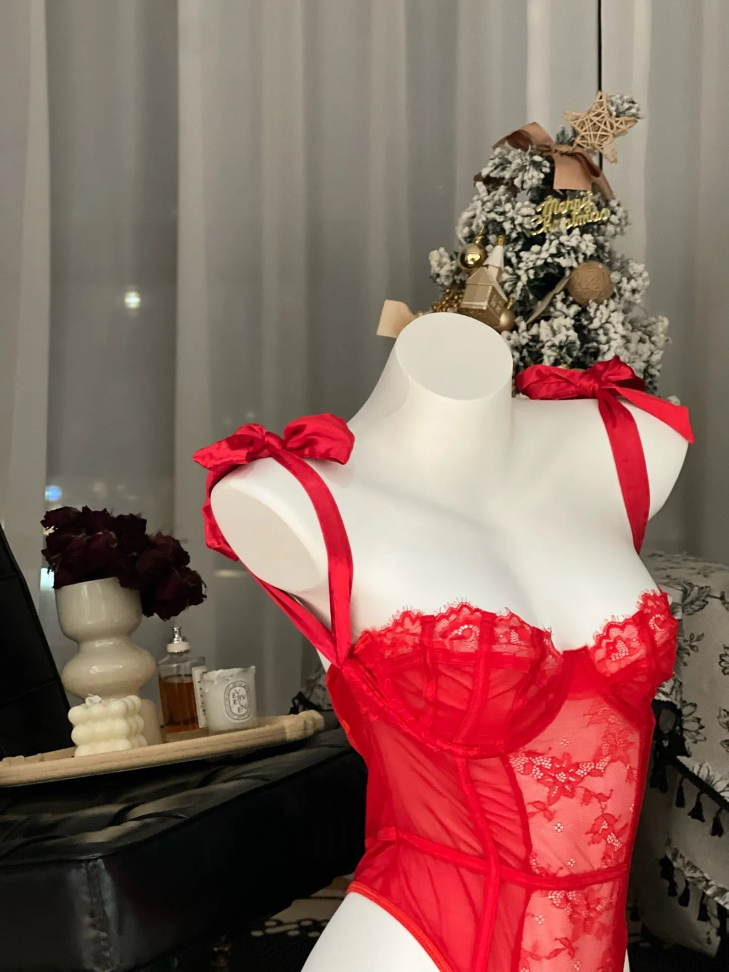 Crismson Crave Bodysuit set (with stockings)