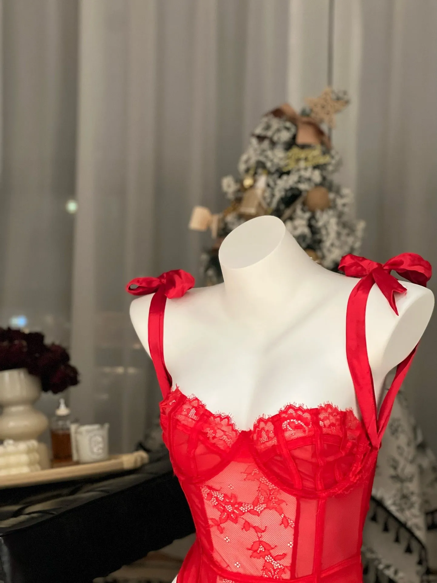 Crismson Crave Bodysuit set (with stockings)
