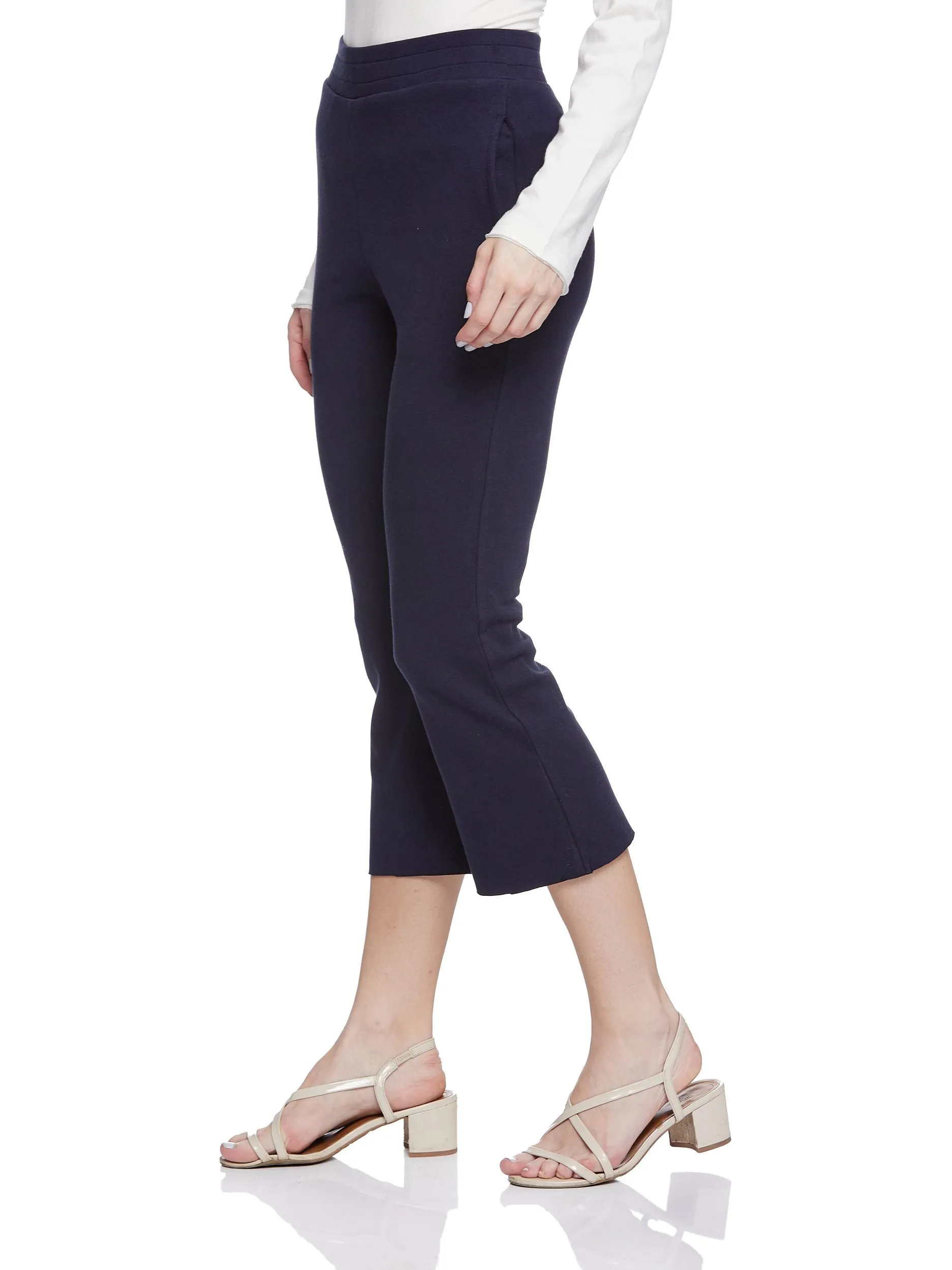 Cropped Length with Raw Edge Bottom (Navy)